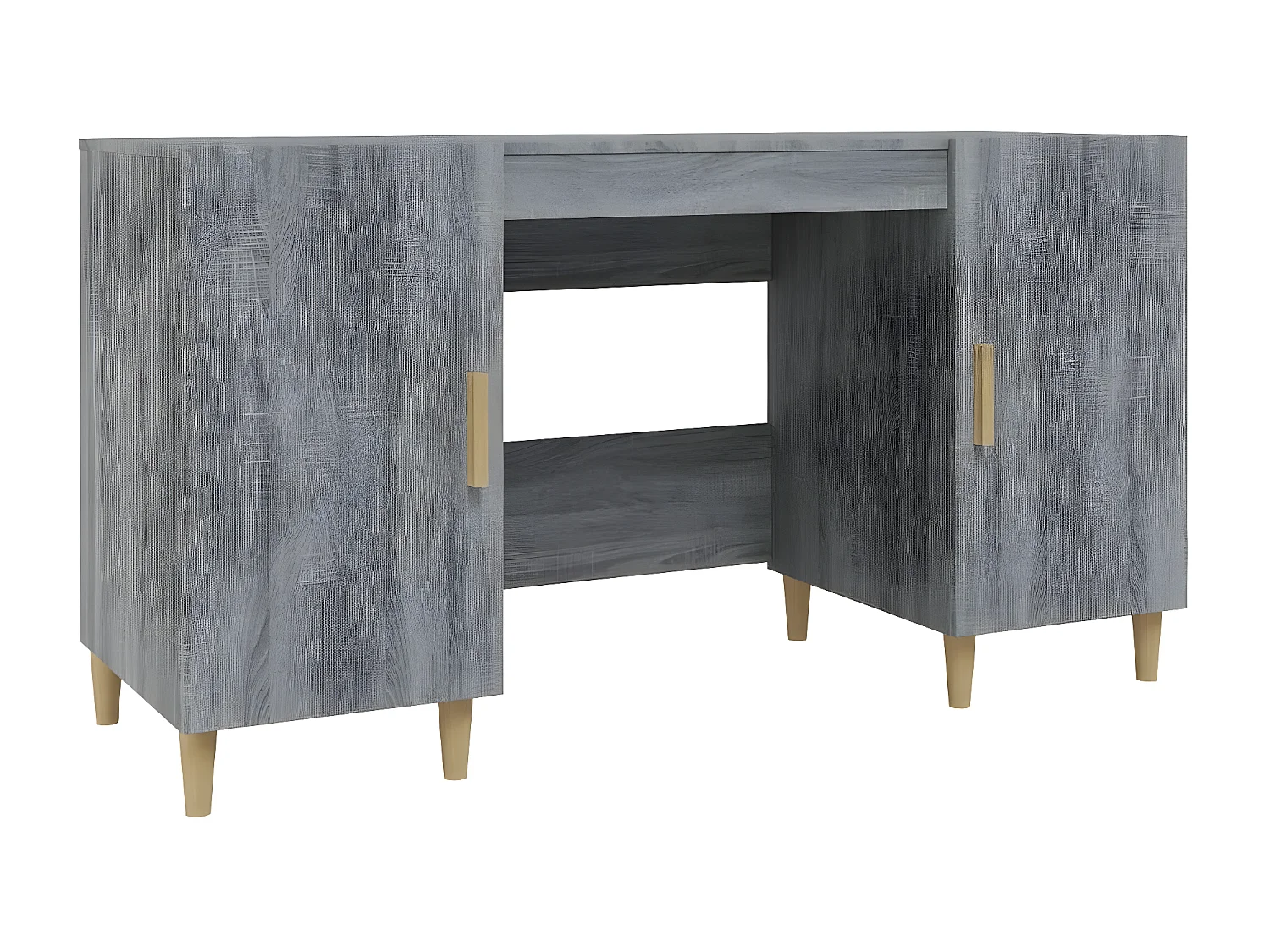 Bureau Sonoma gris 140x50x75 cm Bois d'ingénierie