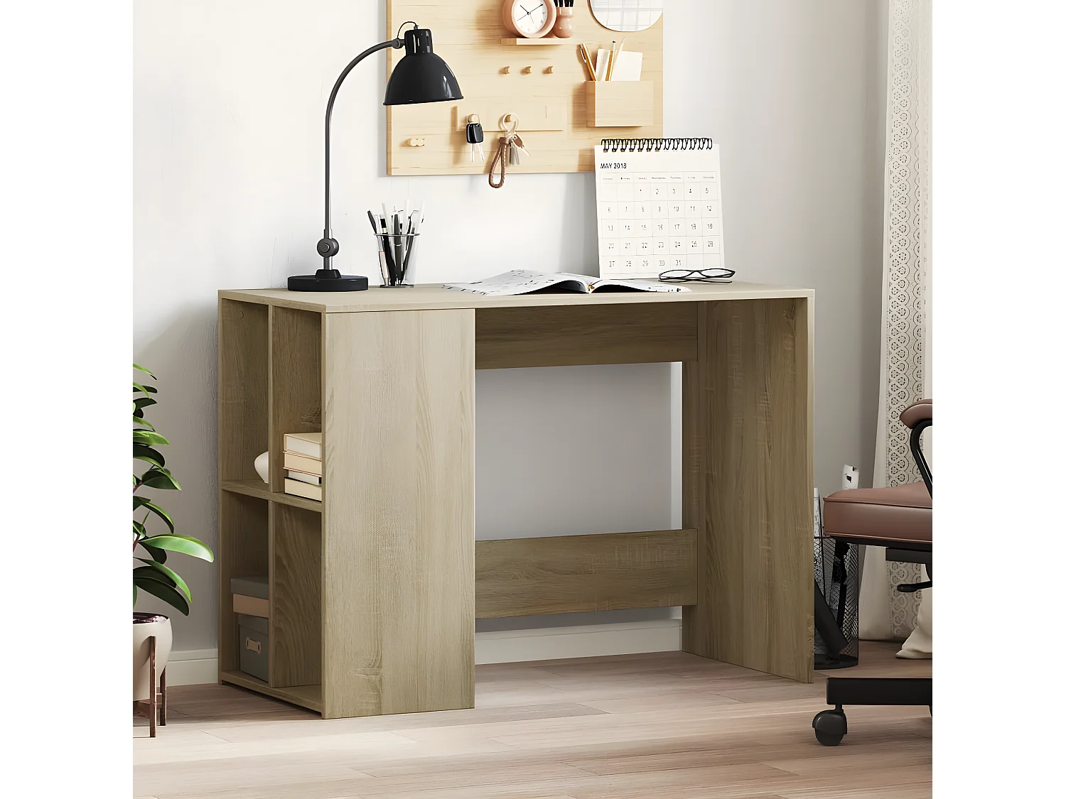 Bureau chêne sonoma 102x50x75 cm bois d'ingénierie