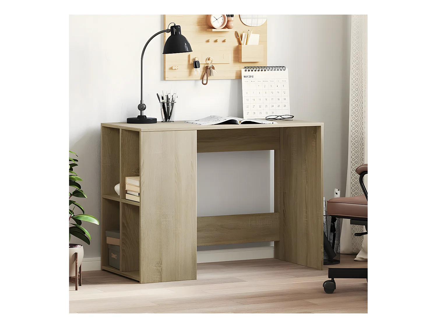 Bureau chêne sonoma 102x50x75 cm bois d'ingénierie