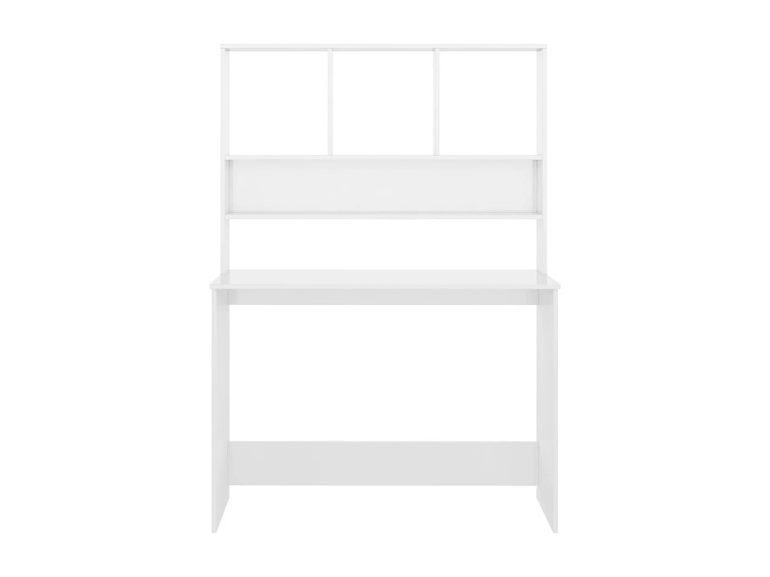 Bureau avec étagères Blanc brillant 110 x 45 x 157 cm Aggloméré