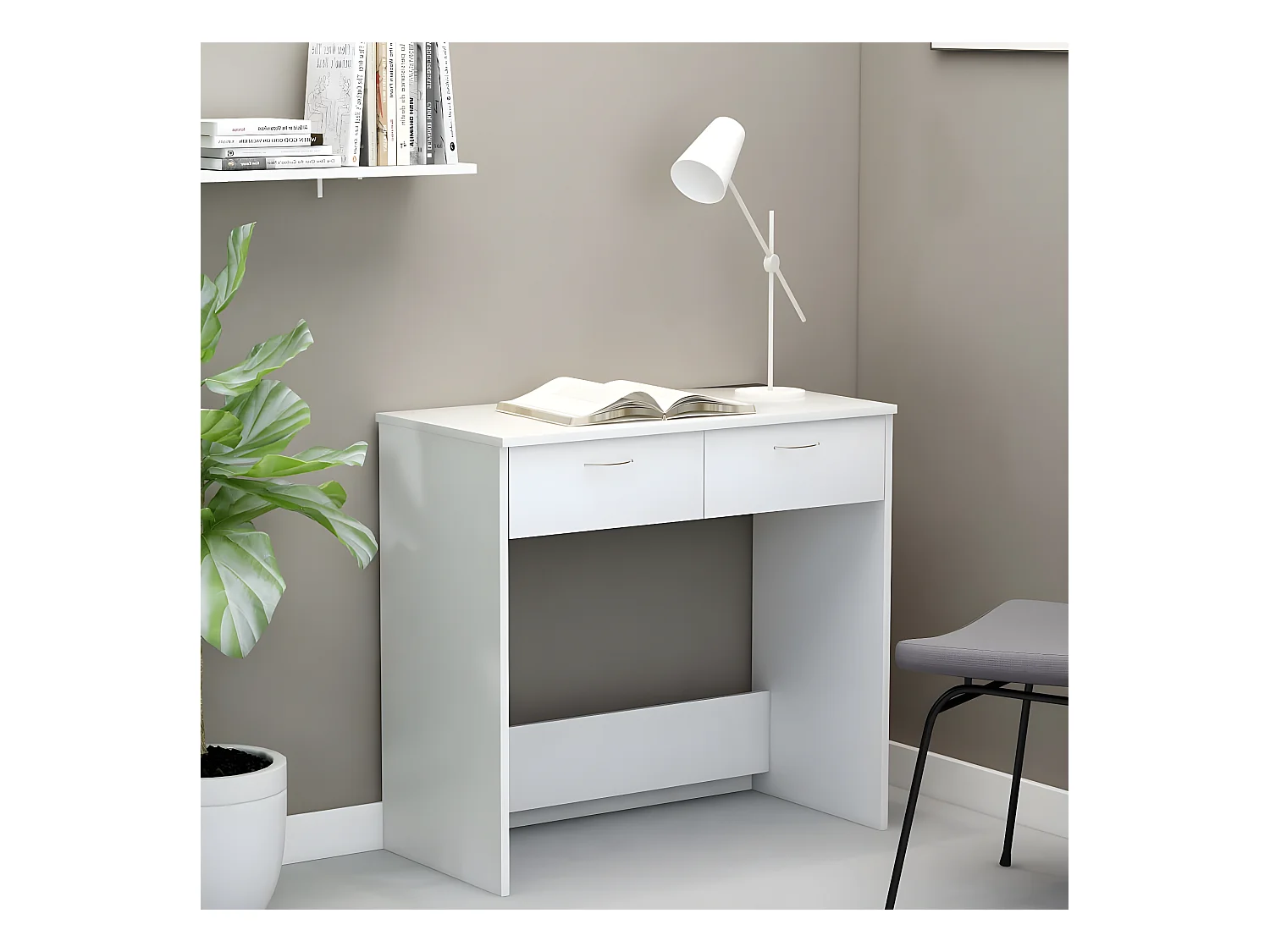 Bureau Blanc 80x40x75 cm Bois d'ingénierie