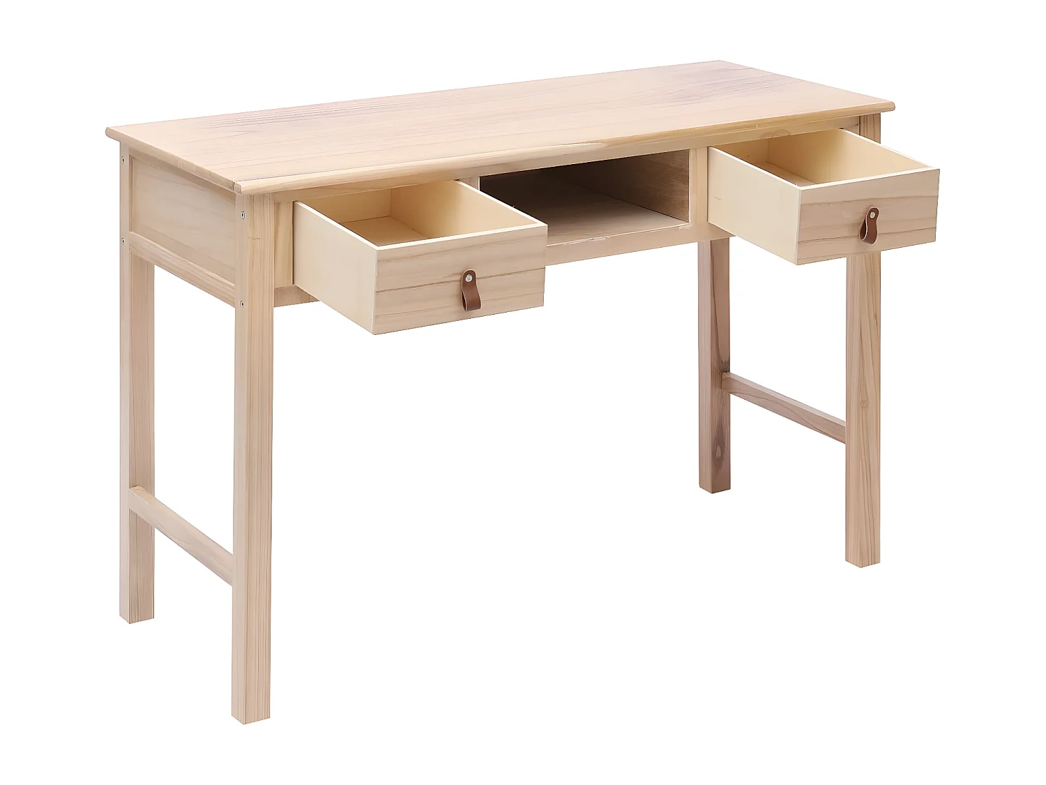 Escritorio de madera color natural 110x45x76 cm