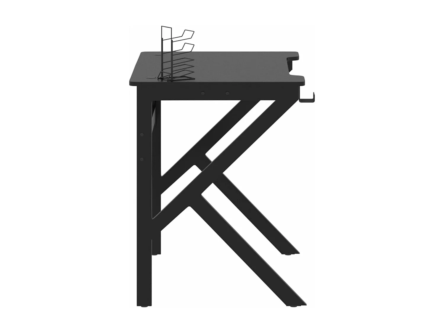 Bureau de jeu avec pieds en forme de K Noir 90x60x75 cm