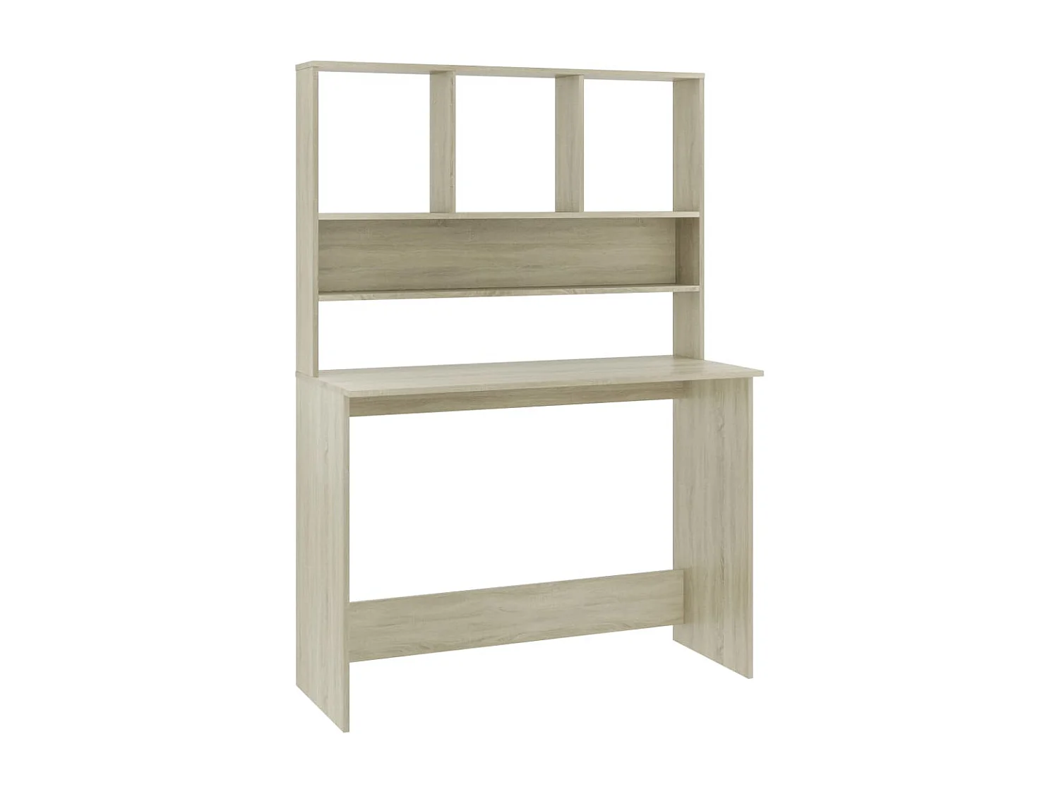 Escritorio con estantes contrachapada color roble 110x45x157 cm