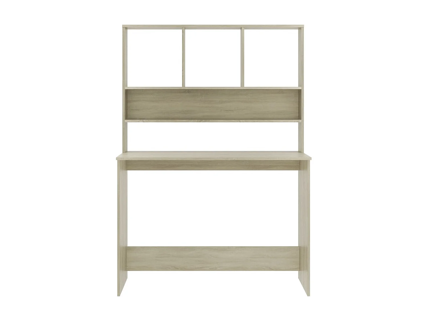 Escritorio con estantes contrachapada color roble 110x45x157 cm