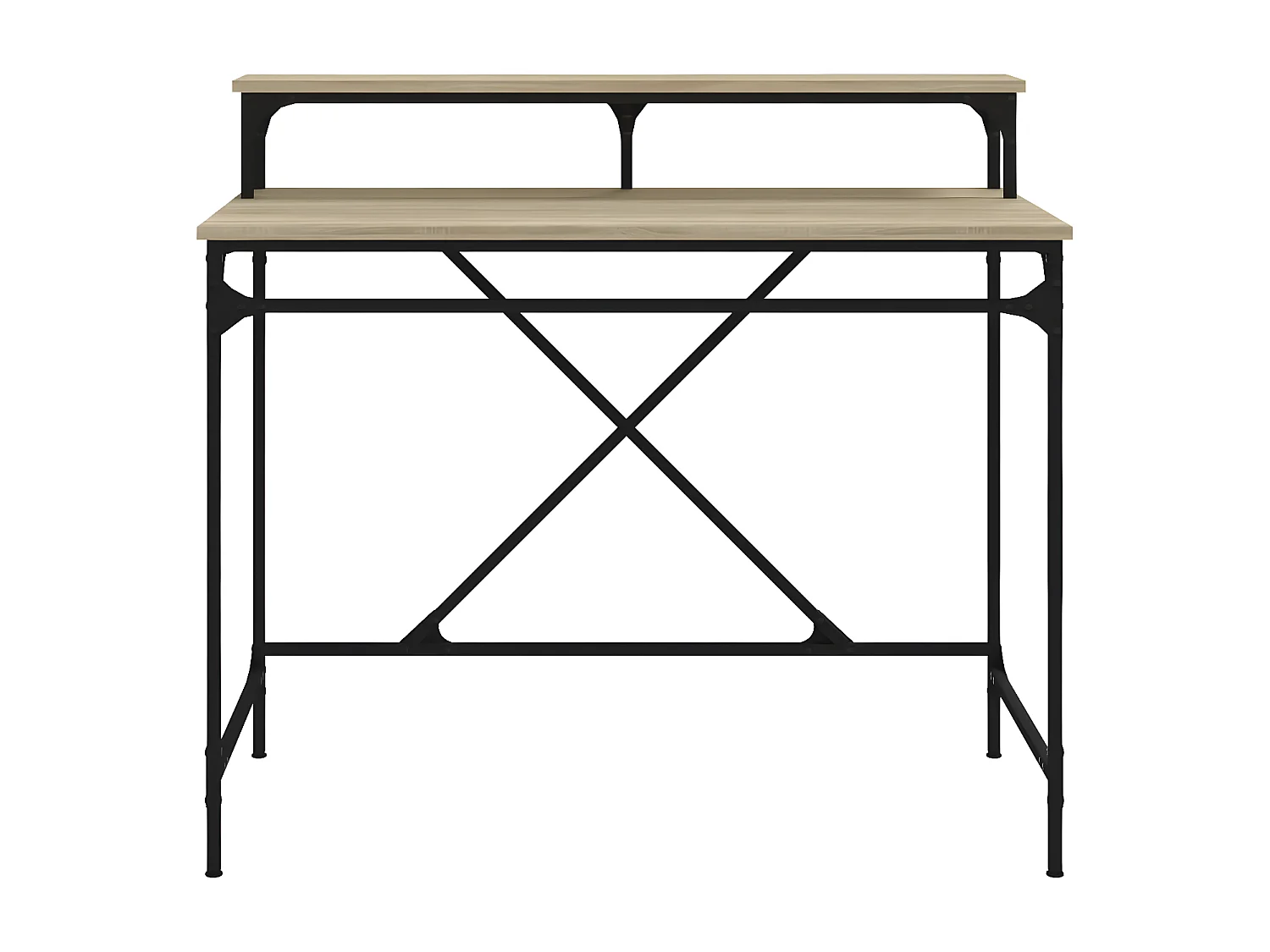 Bureau chêne sonoma 100x50x90 cm bois d'ingénierie et fer