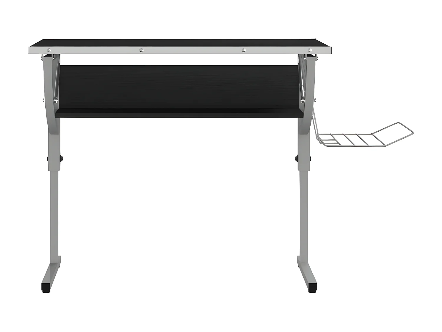 Bureau d'artisanat noir et gris 110x53x(58-87) cm