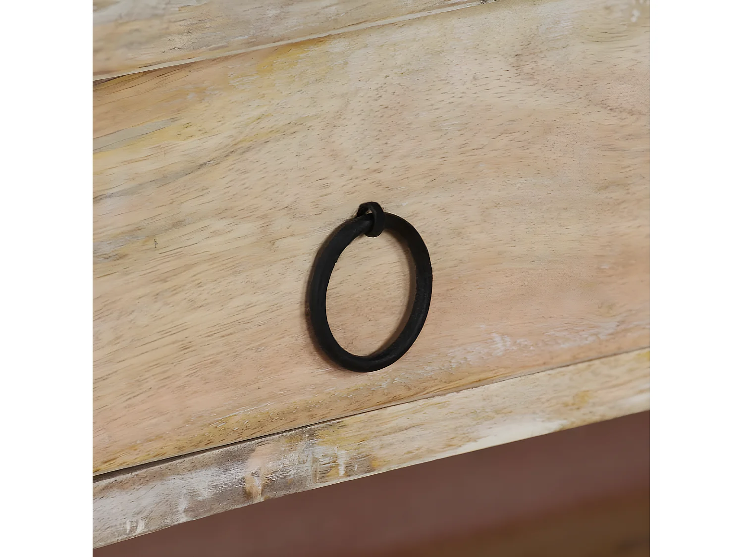 Schrijftafel 110x50x96 cm massief mangohout en staal