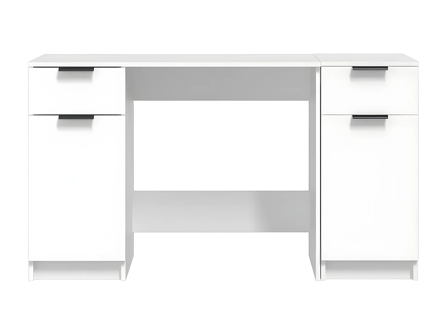 Bureau avec armoire latérale Blanc Bois d'ingénierie