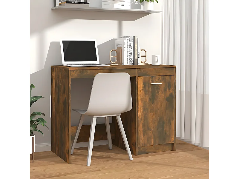 Bureau Chêne fumé 100x50x76 cm Bois d'ingénierie