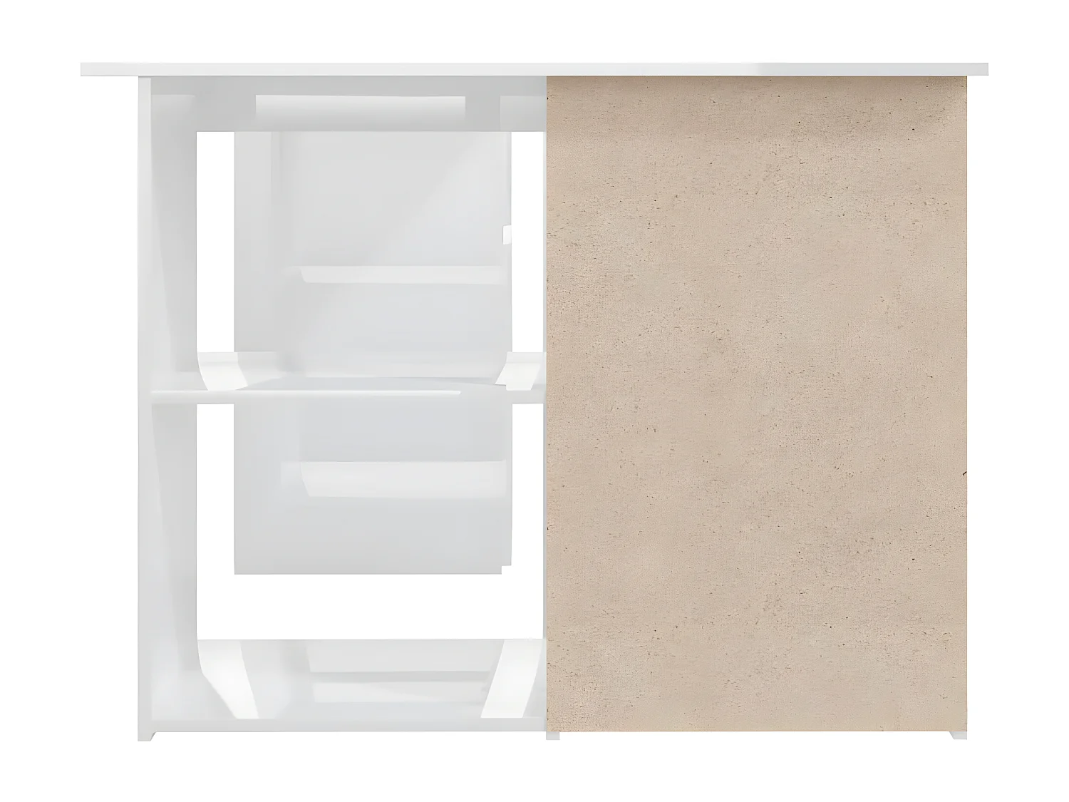 Bureau d'angle Blanc brillant 145x100x76 cm Aggloméré