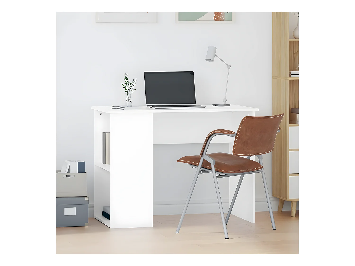 Bureau Blanc 100x55x75 cm Bois d'ingénierie