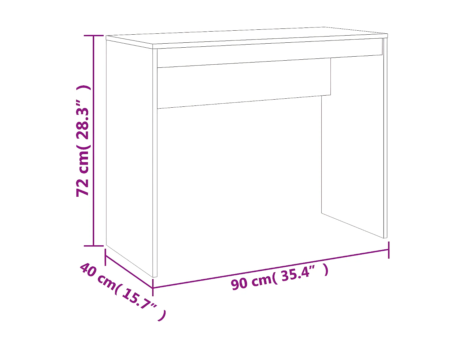 Bureau Chêne sonoma 90x40x72 cm Bois d'ingénierie