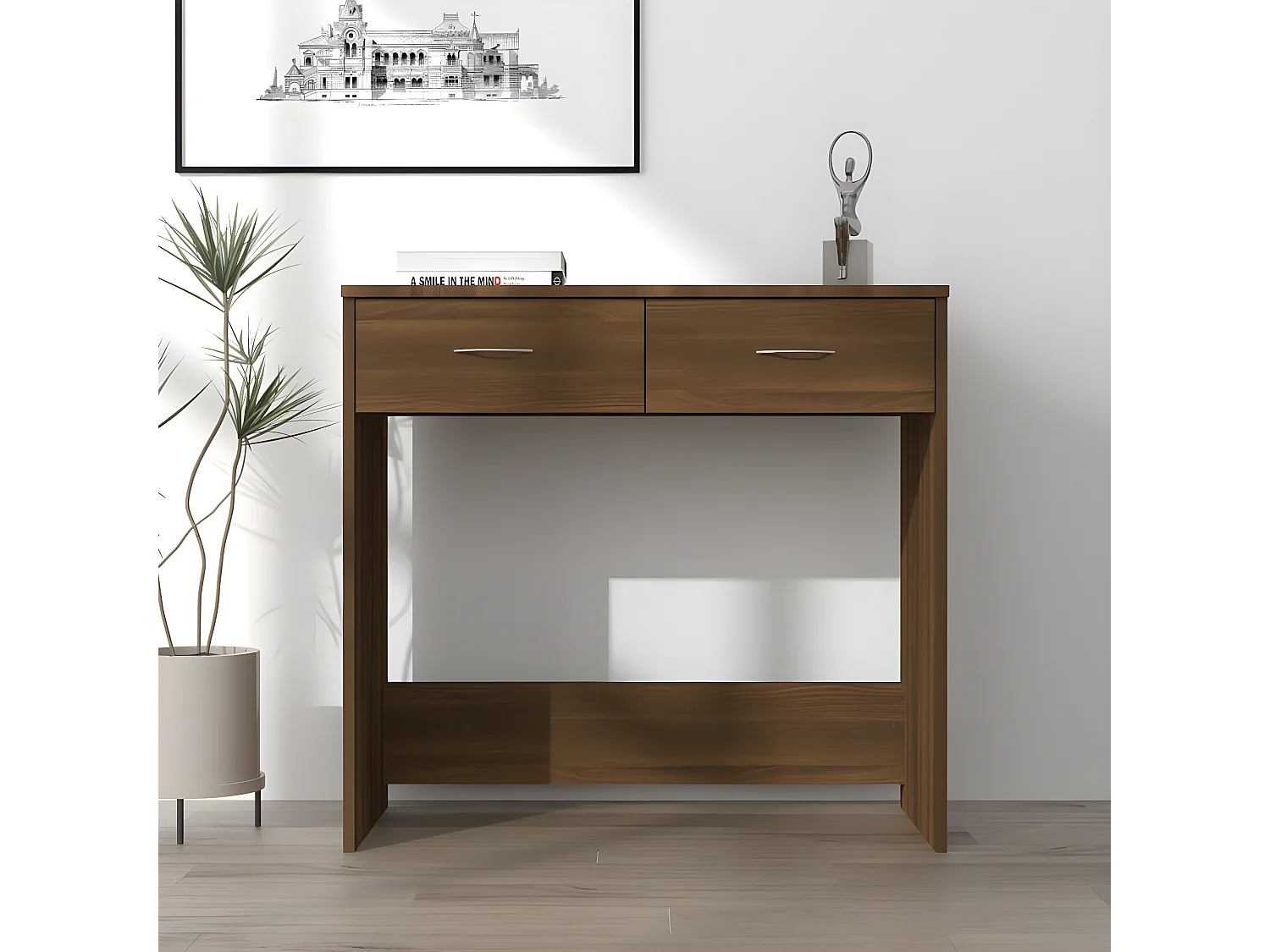 Bureau Chêne marron 80x40x75 cm Bois d'ingénierie