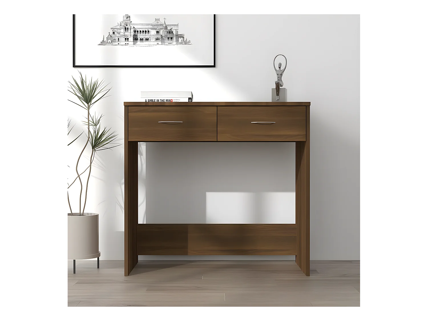 Bureau Chêne marron 80x40x75 cm Bois d'ingénierie