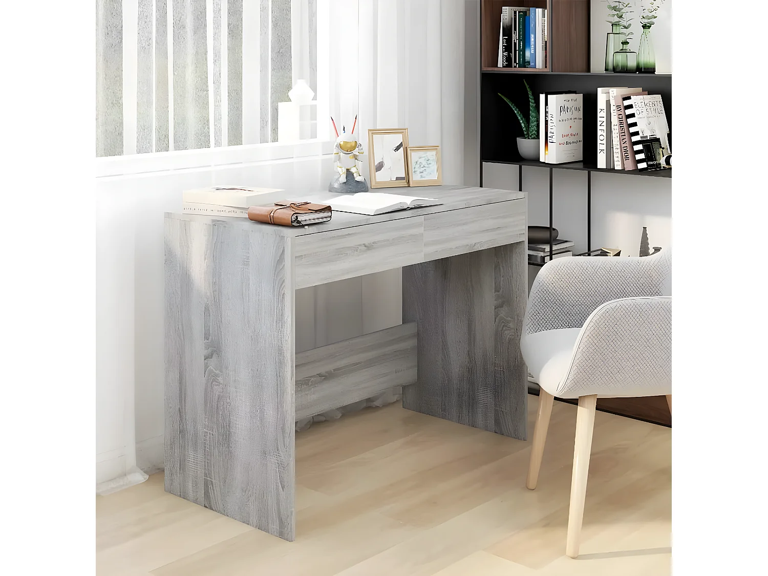 Bureau Sonoma gris 101x50x76,5 cm Aggloméré