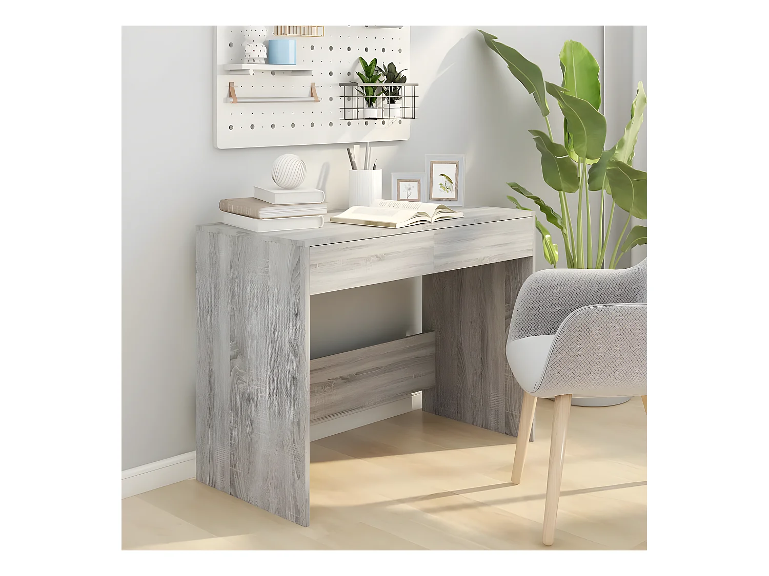 Bureau Sonoma gris 101x50x76,5 cm Aggloméré