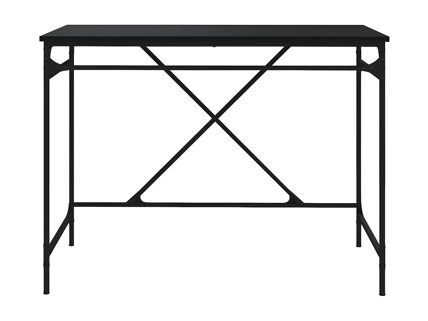 Bureau noir 100x50x75 cm bois d'ingénierie et fer