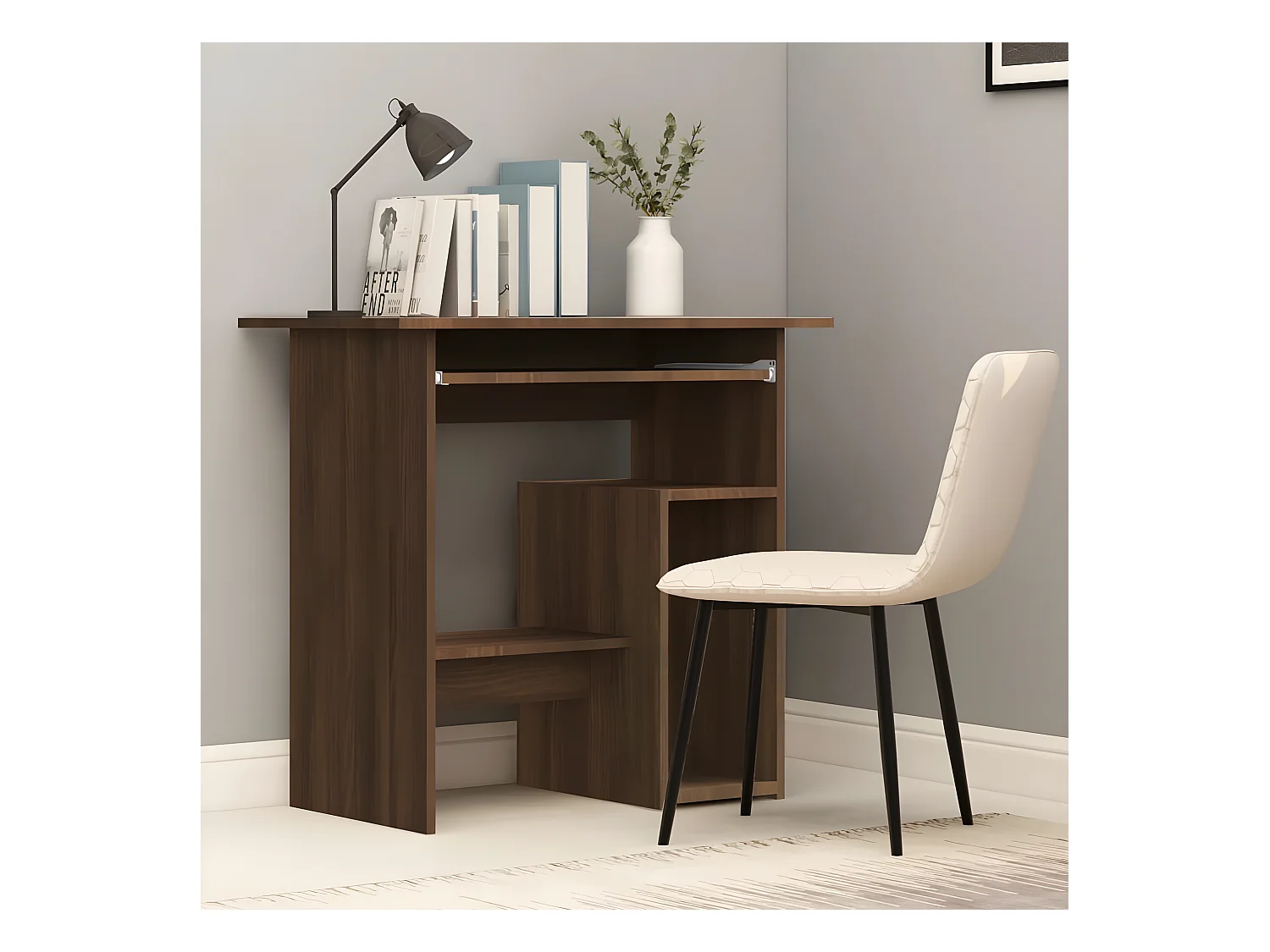 Bureau Chêne marron 80x45x74 cm Bois d'ingénierie