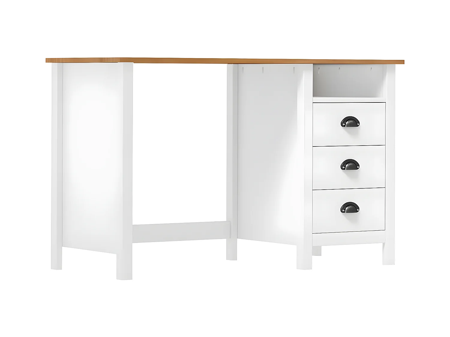 Bureau Hill avec 3 tiroirs 120x50x74 cm Bois pin massif