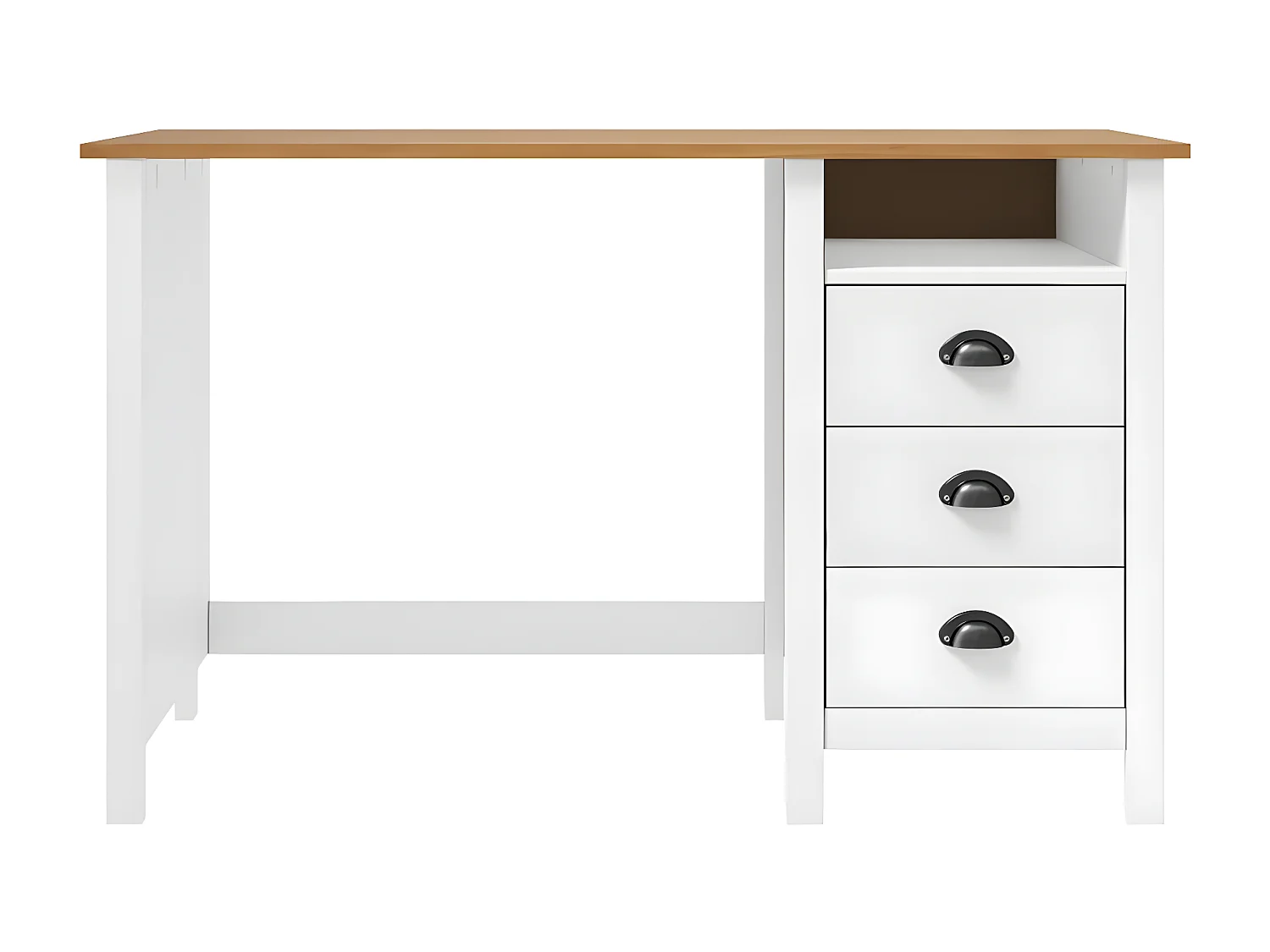 Bureau Hill avec 3 tiroirs 120x50x74 cm Bois pin massif