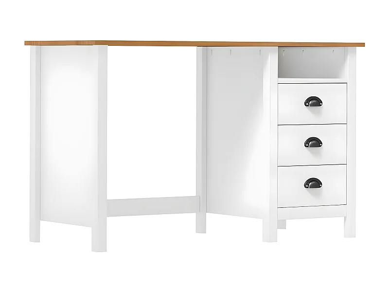 Bureau Hill 3 lades 120x50x74 cm massief grenenhout