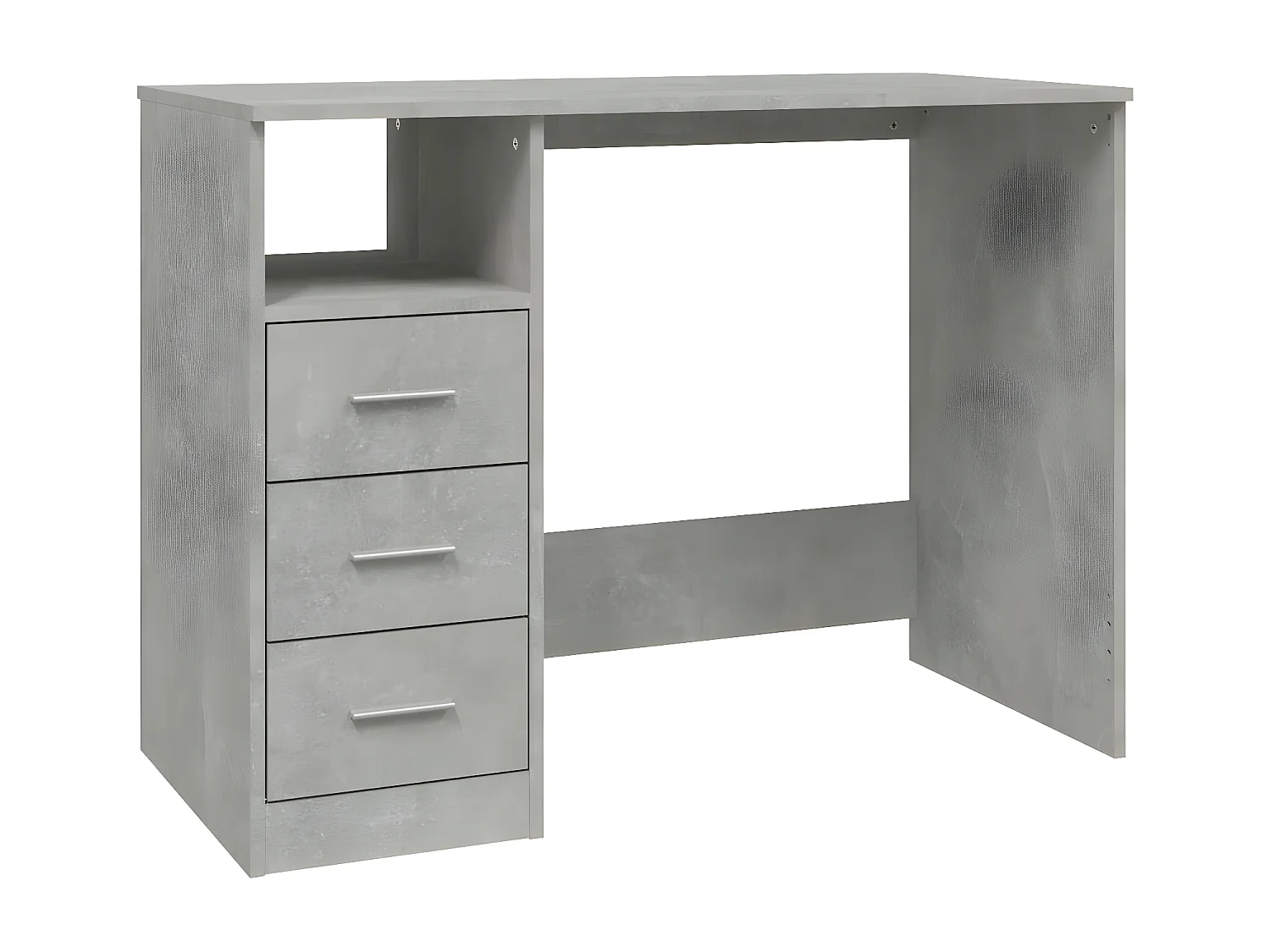 Bureau avec tiroirs Gris béton 102x50x76 cm Bois d'ingénierie