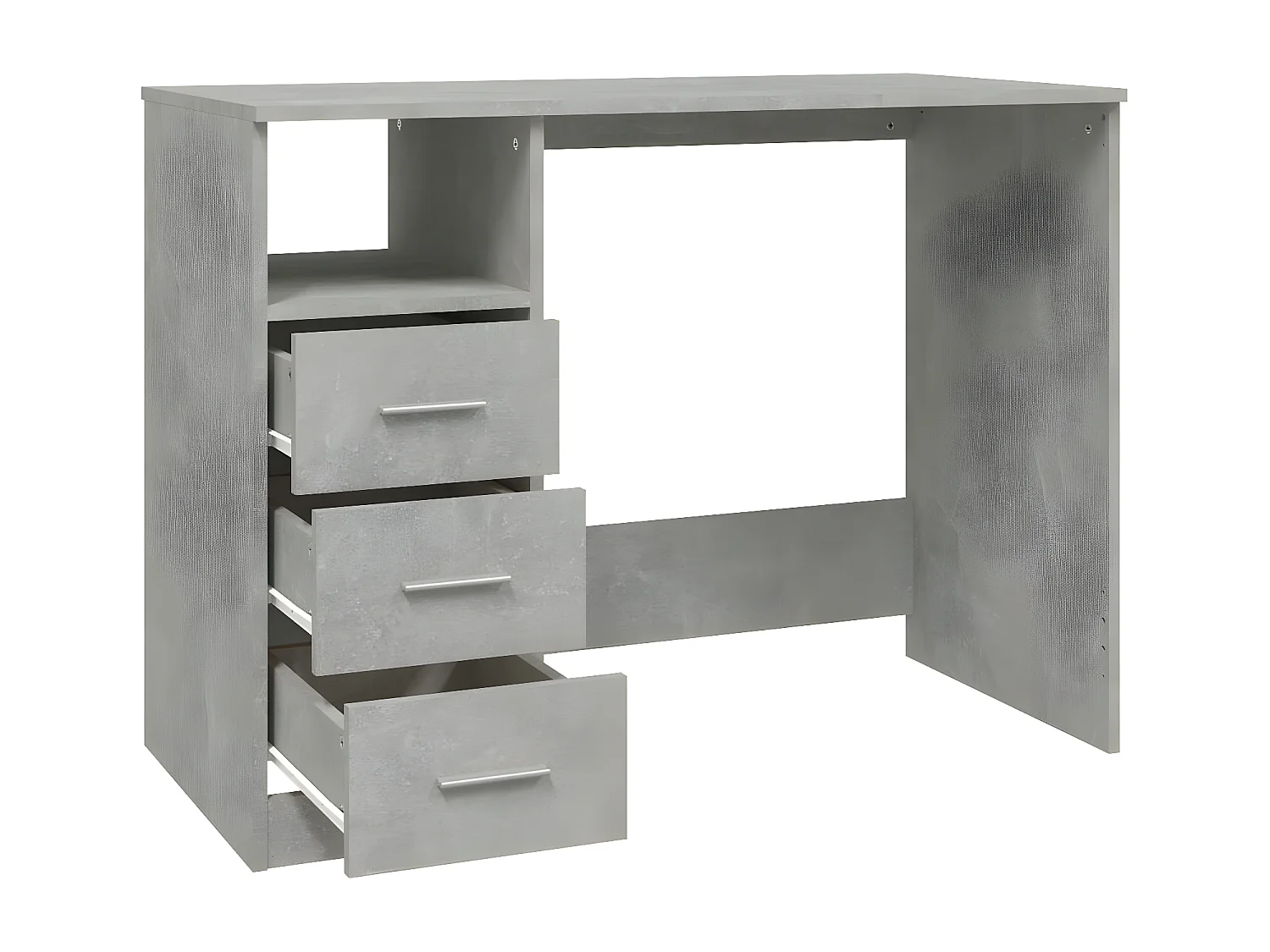 Bureau avec tiroirs Gris béton 102x50x76 cm Bois d'ingénierie