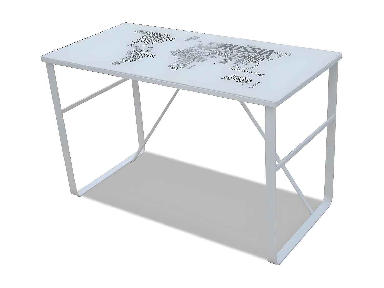 Bureau rectangulaire avec motif de carte du monde