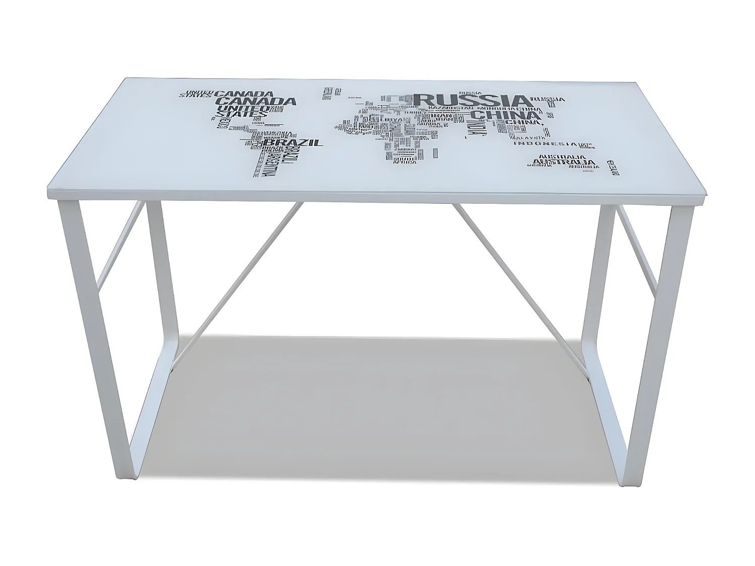 Bureau rectangulaire avec motif de carte du monde