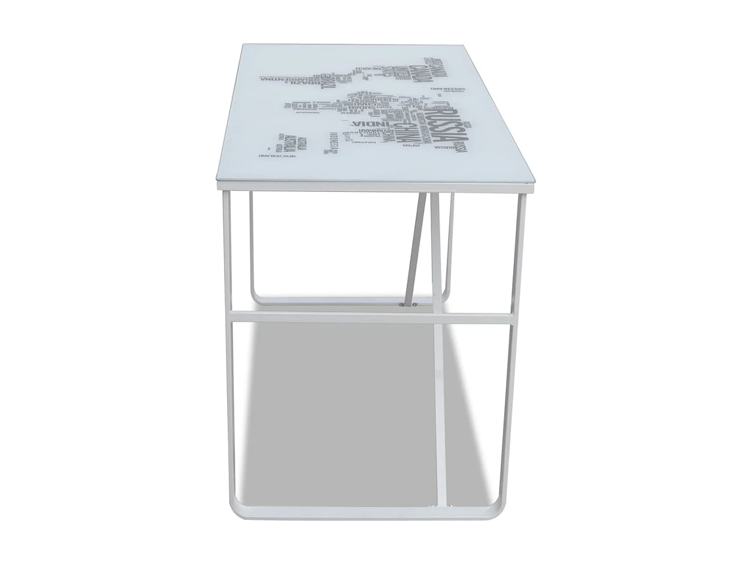 Bureau rectangulaire avec motif de carte du monde