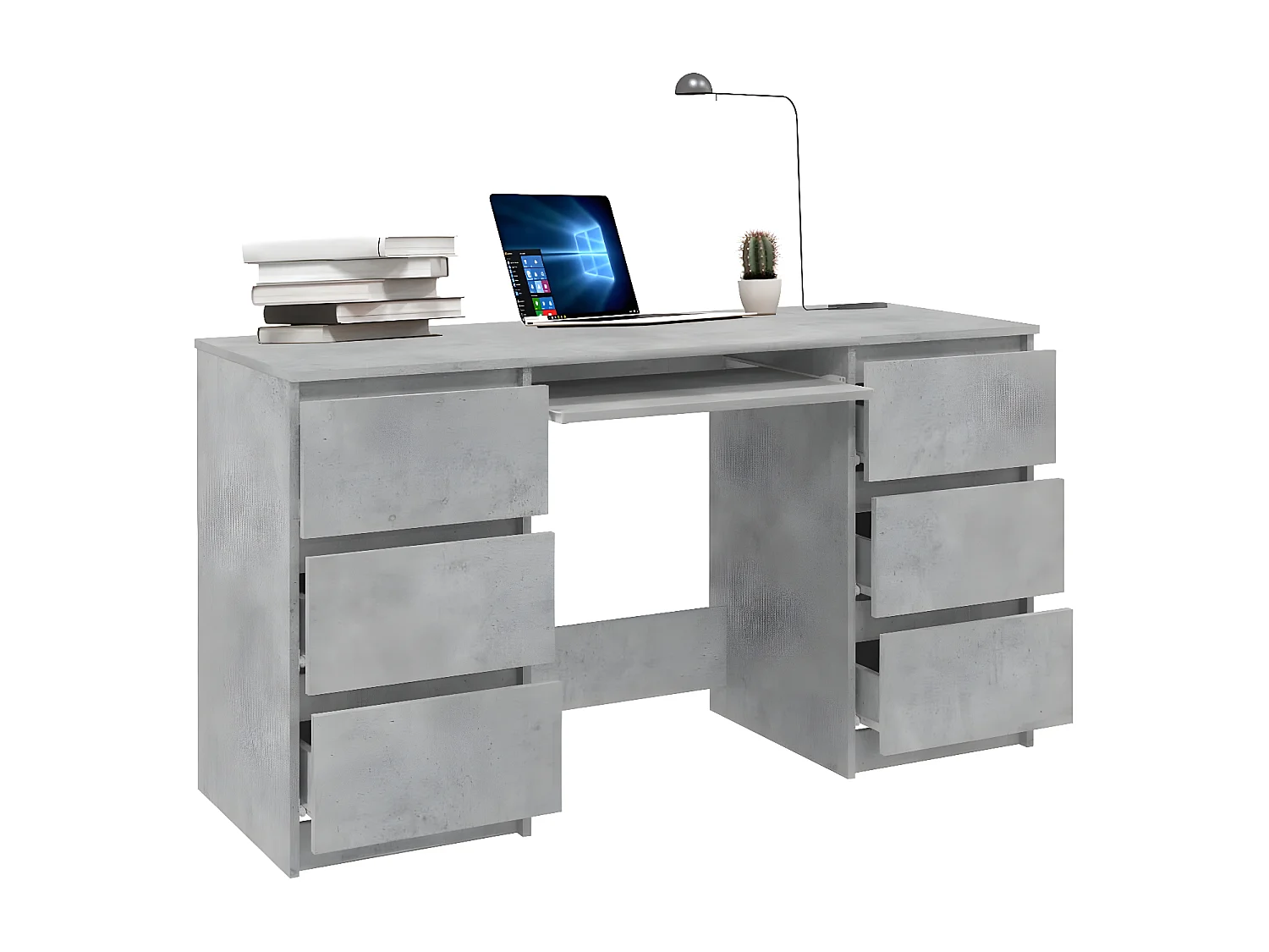 Bureau Gris béton 140x50x77 cm Aggloméré
