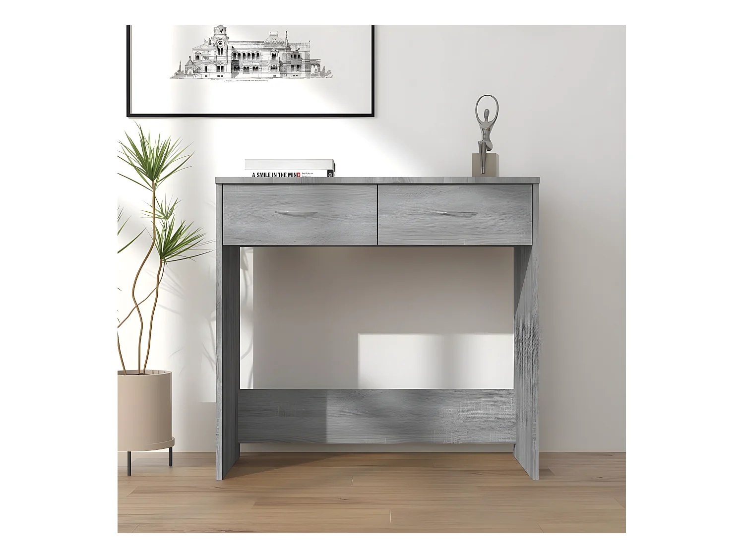 Bureau Sonoma gris 80x40x75 cm Bois d'ingénierie
