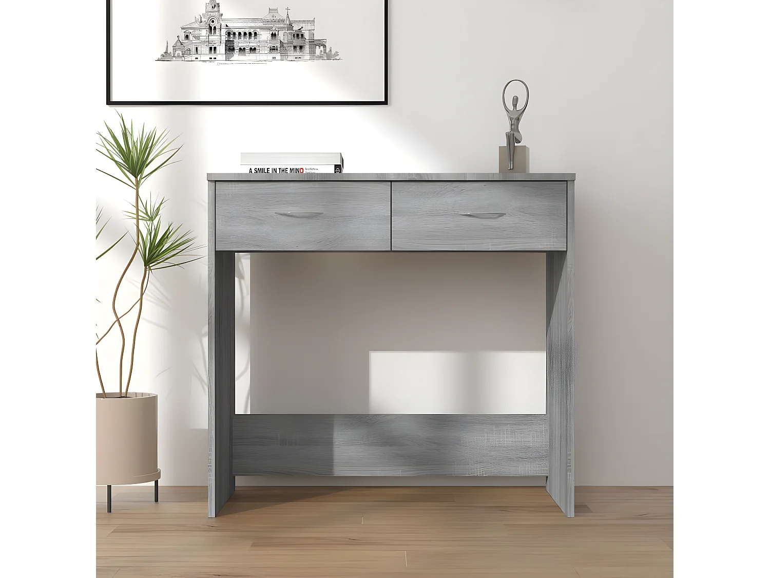 Bureau Sonoma gris 80x40x75 cm Bois d'ingénierie