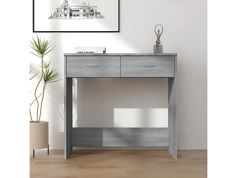 Bureau 80x40x75 cm bewerkt hout grijs sonoma eikenkleurig