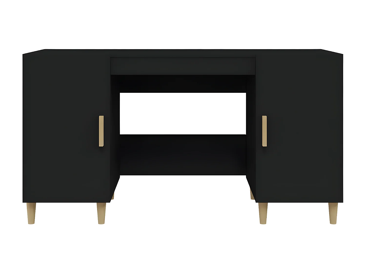 Bureau Noir 140x50x75 cm Bois d'ingénierie