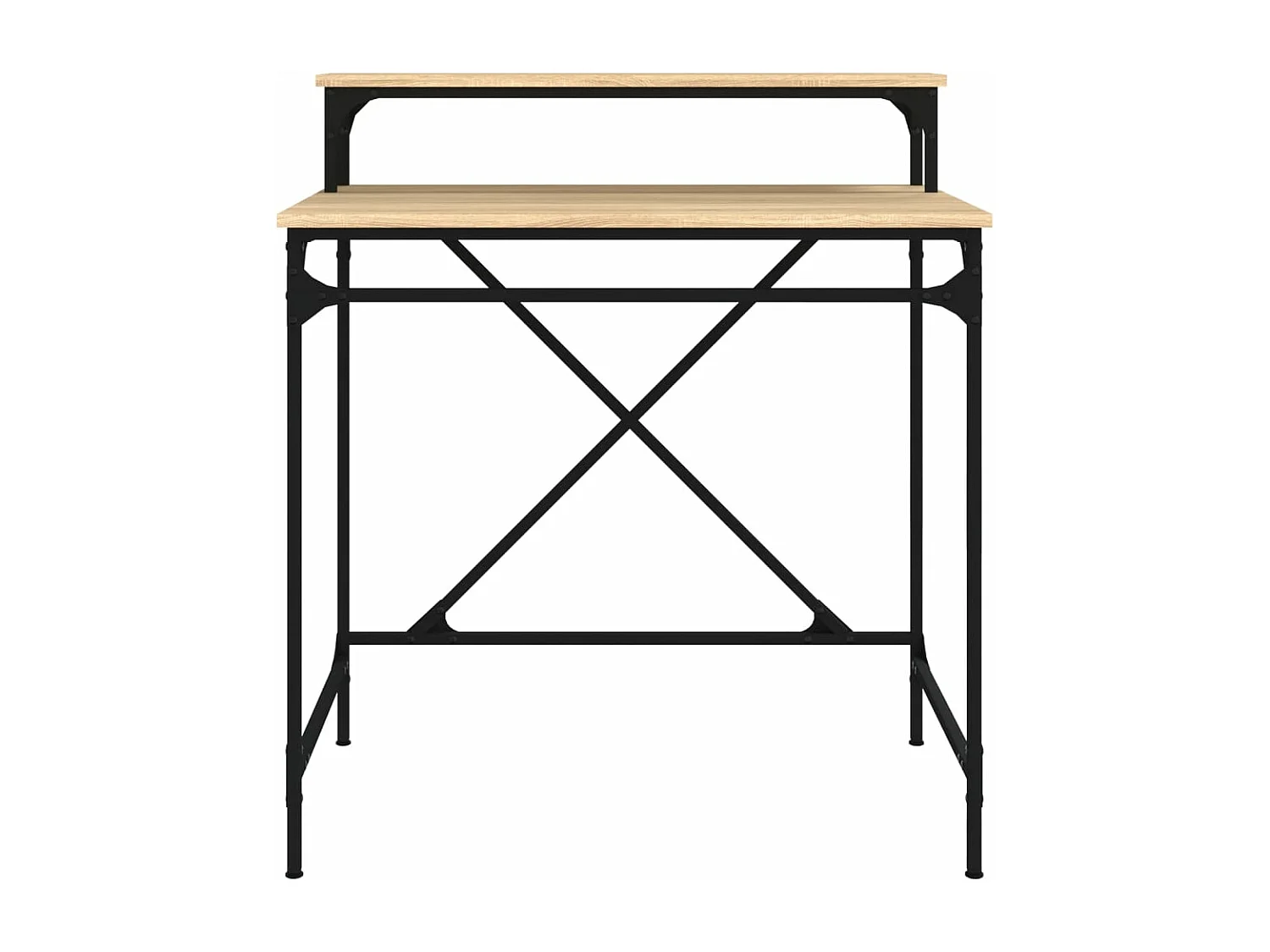 Bureau chêne sonoma 80x50x90 cm bois d'ingénierie et fer