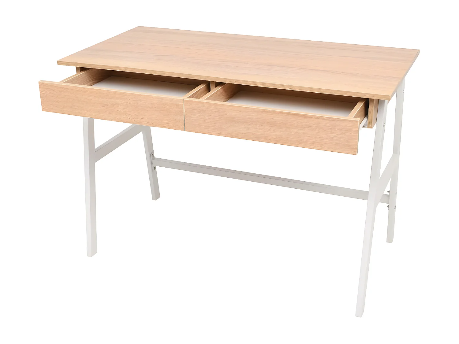 Bureau 110 x 55 x 75 cm Chêne et blanc