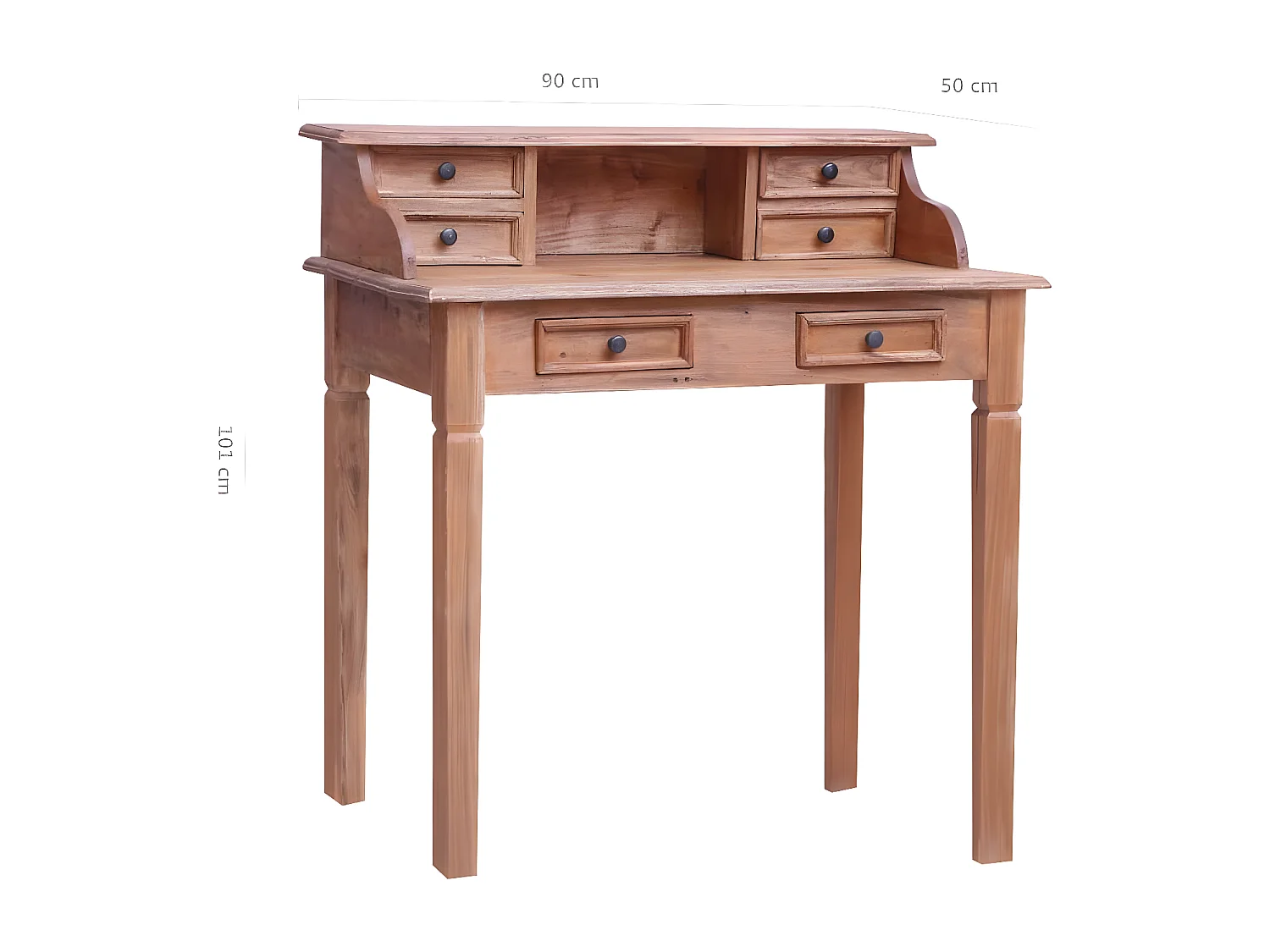 Bureau avec tiroirs 90x50x101 cm Bois de récupération solide