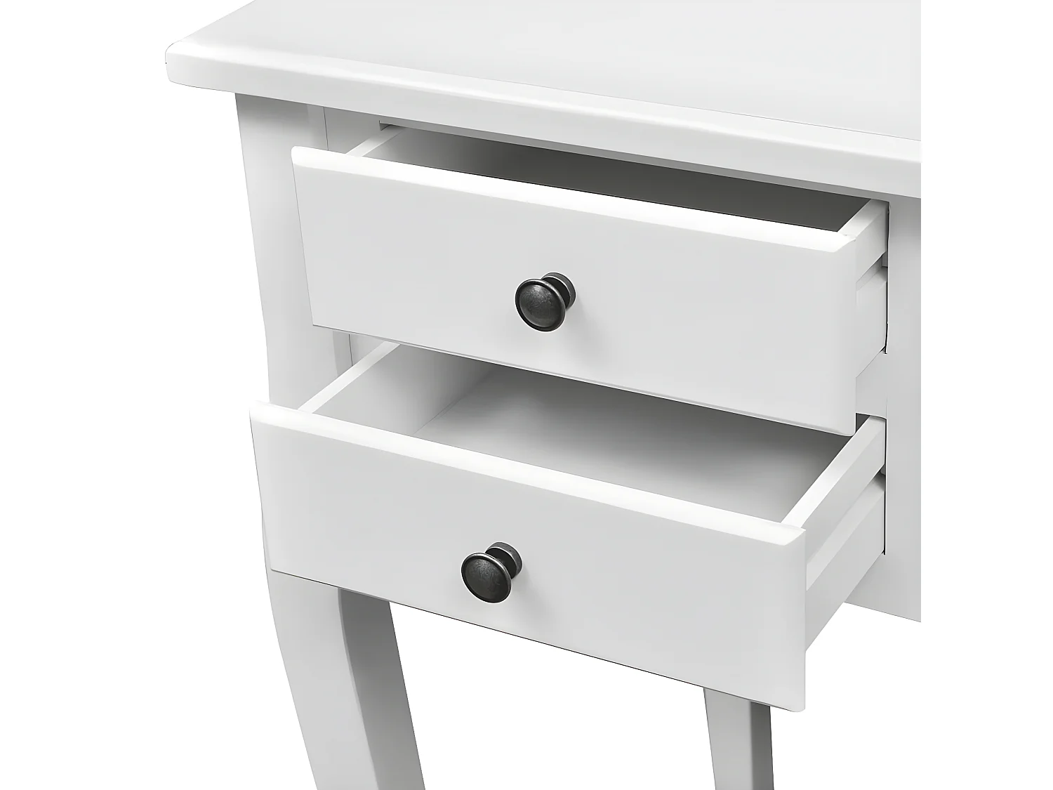 Bureau français en bois avec pieds courbés et 5 tiroirs