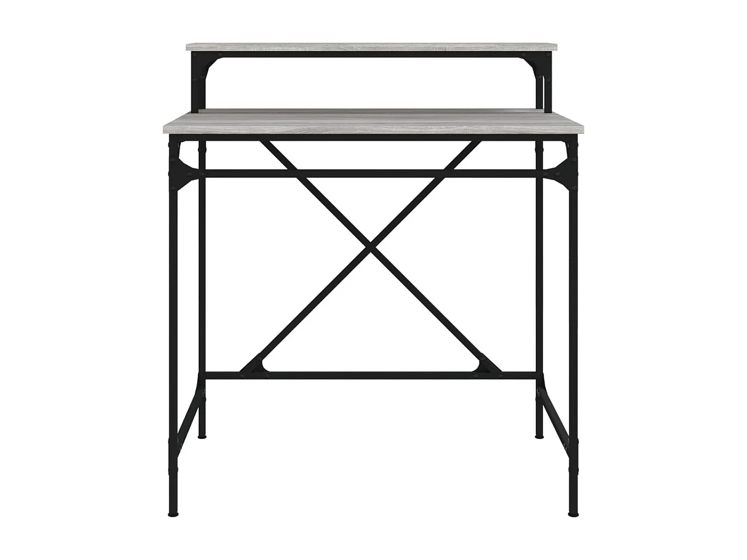 Bureau sonoma gris 80x50x90 cm bois d'ingénierie et fer