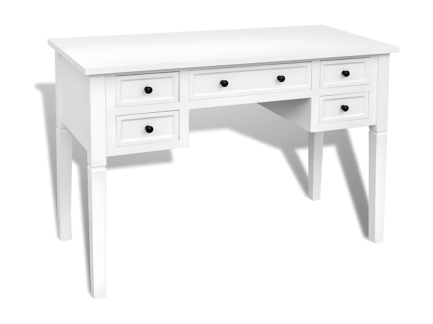 Bureau blanc à 5 tiroirs