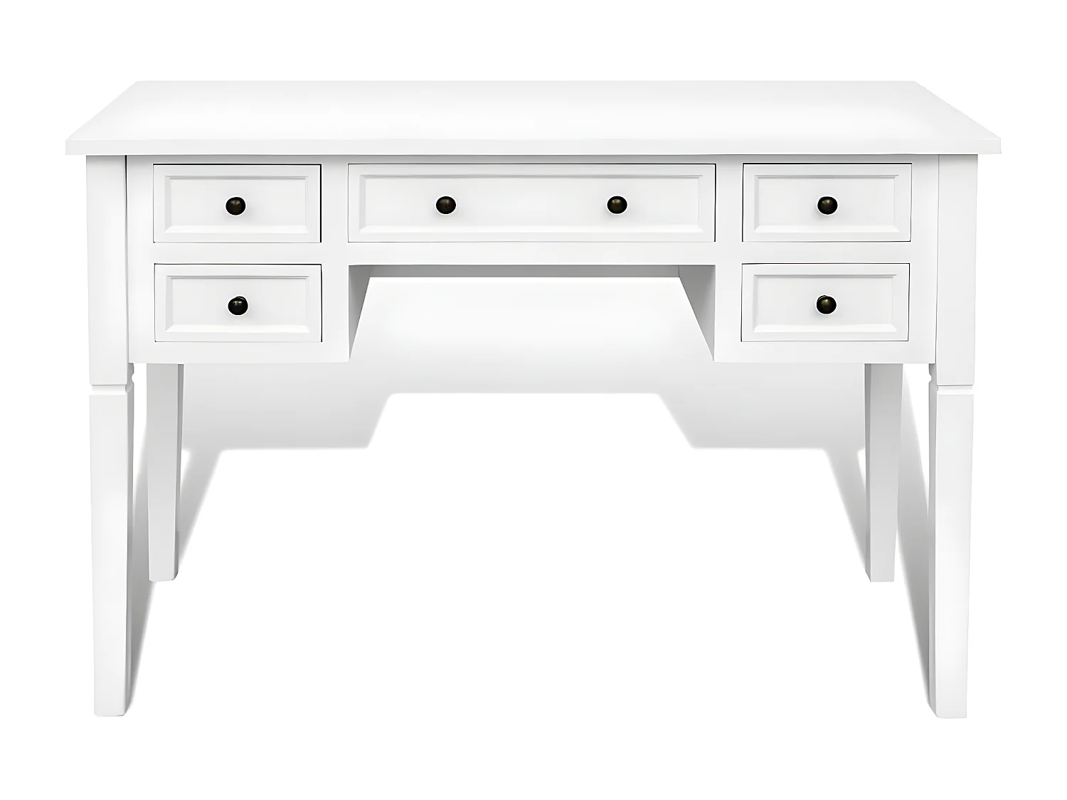 Bureau blanc à 5 tiroirs