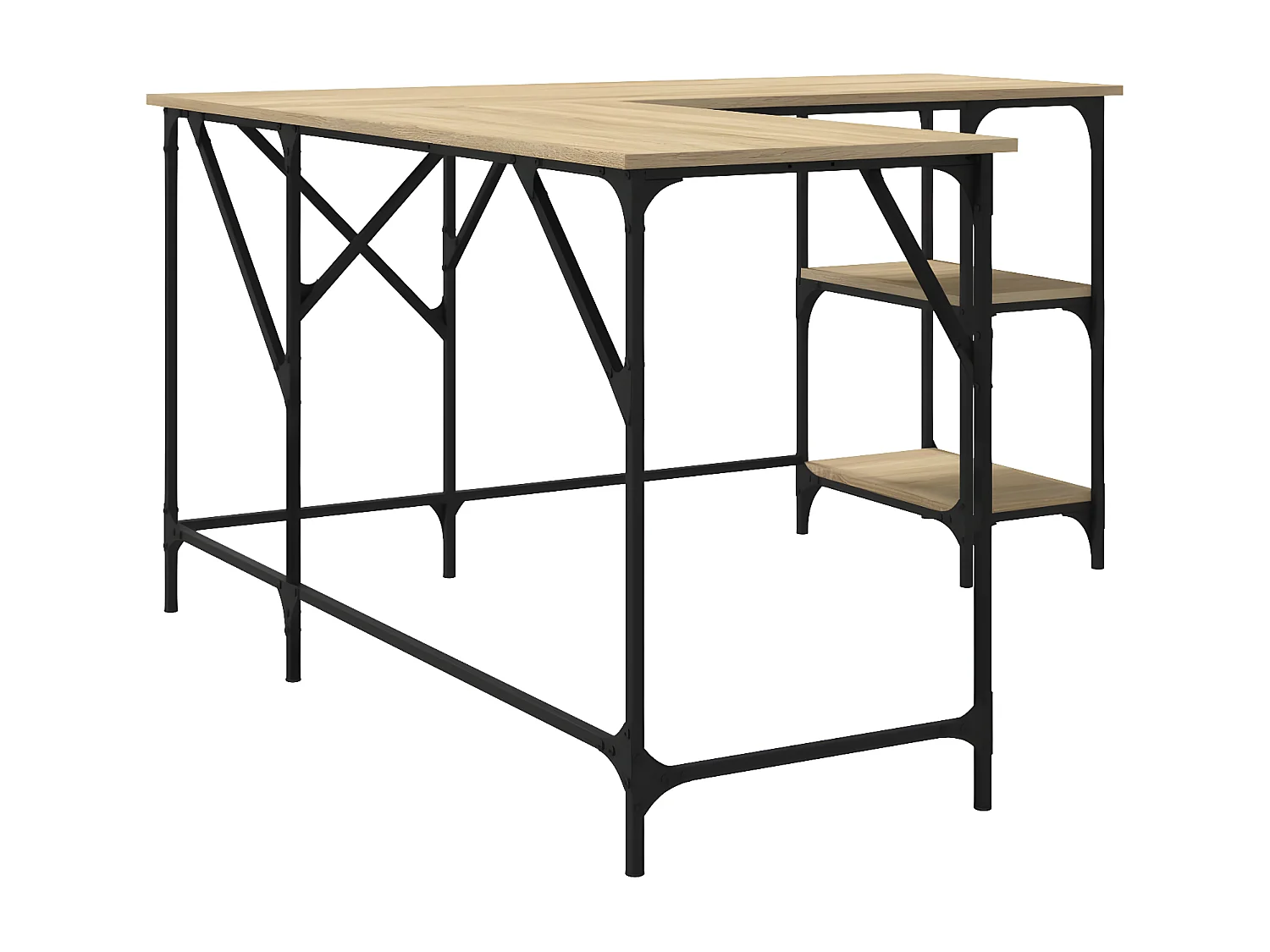 Bureau chêne sonoma 139x139x75 cm bois d'ingénierie