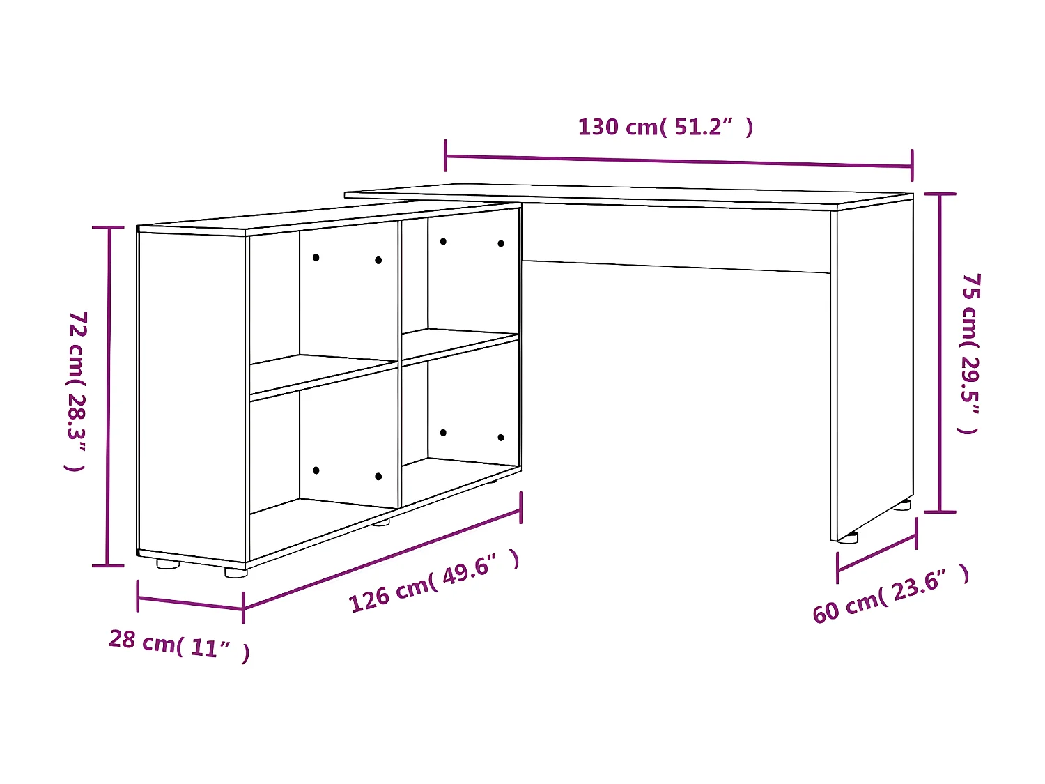 Bureau d'angle Chêne fumé Bois d'ingénierie