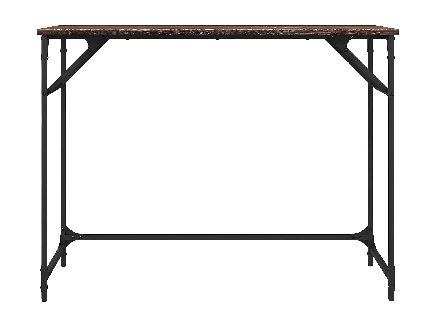 Bureau chêne marron bois d'ingénierie et acier enduit de poudre