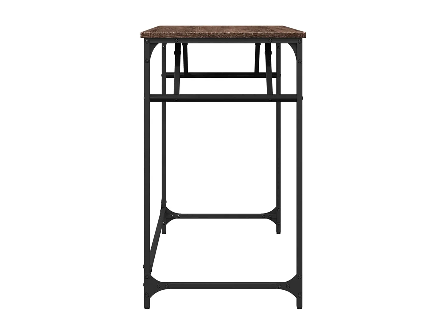 Bureau chêne marron bois d'ingénierie et acier enduit de poudre