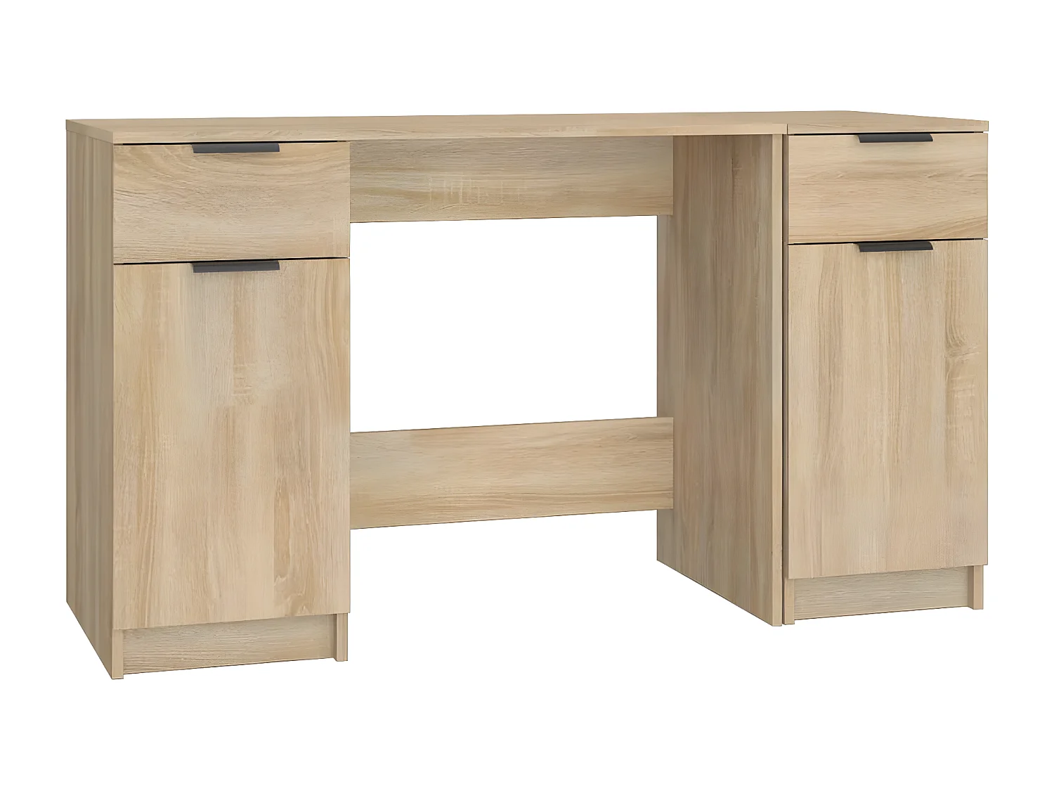 Bureau avec armoire latérale Chêne sonoma Bois d'ingénierie