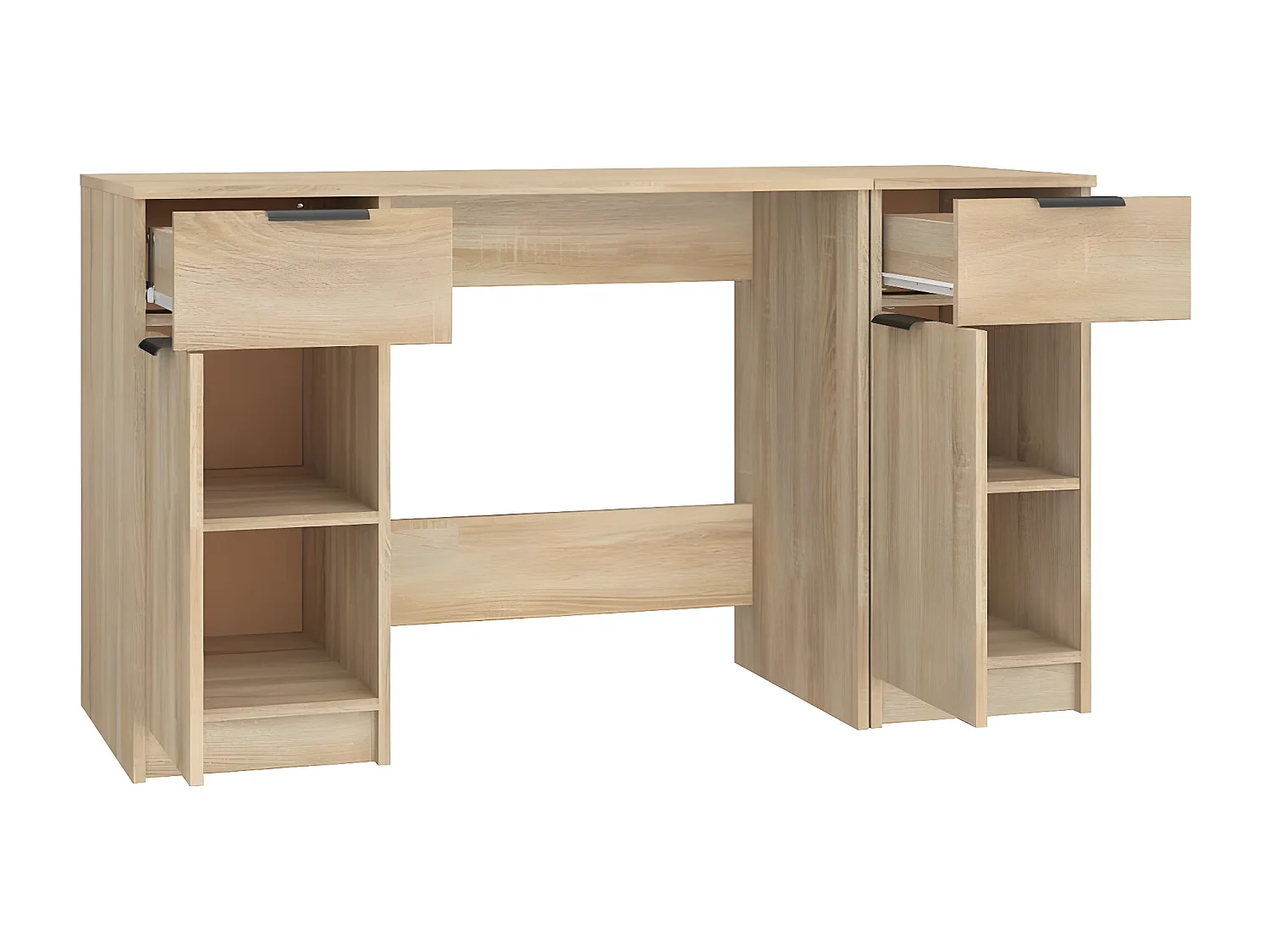 Bureau avec armoire latérale Chêne sonoma Bois d'ingénierie