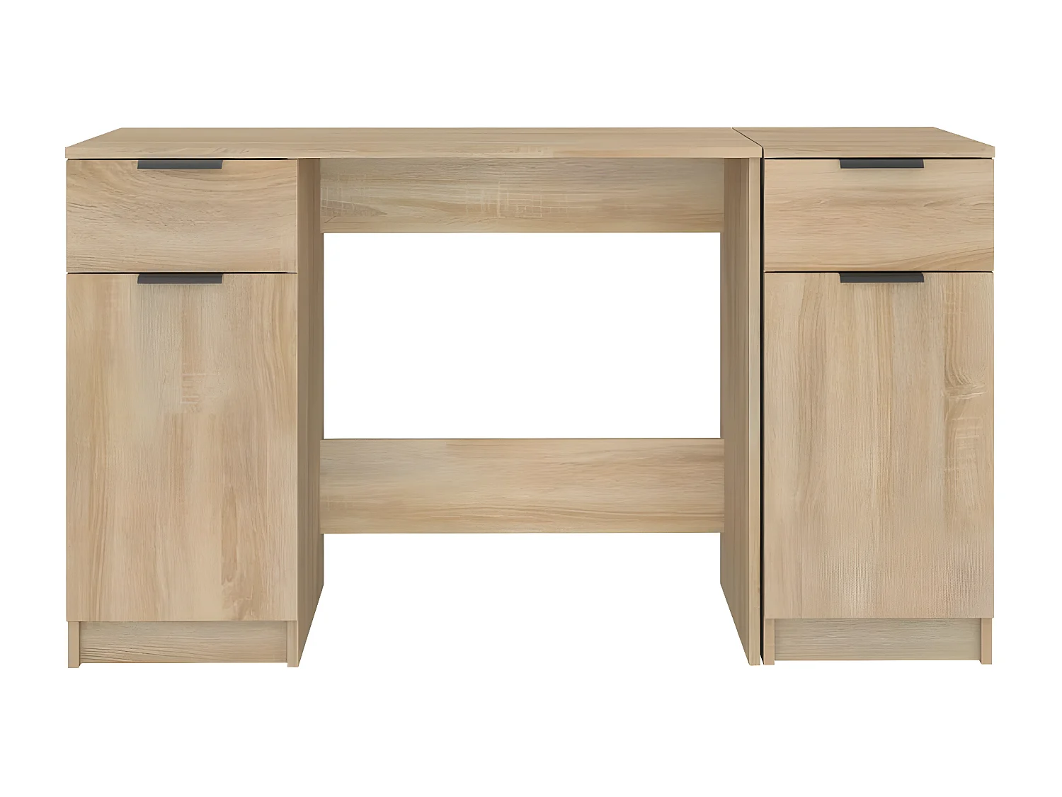 Bureau avec armoire latérale Chêne sonoma Bois d'ingénierie